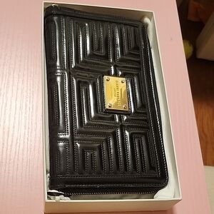 Versace Black Wallet with Gold Accents